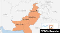 Пакистандын картасы жана андагы Белужистан провинциясынын көрүнүшү.