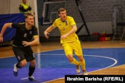 Sergey Malyshko tokom meča protiv reprezentacije Kosova, koja je poražena od ukrajinskog tima.