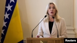 Željka Cvijanović, članica Predsjedništva BiH iz Republike Srpske i trenutna predsjedavajuća tokom inauguracije u Sarajevu, 16. novembra 2022.