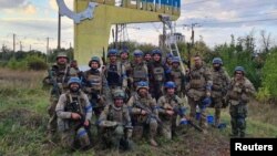 Trupele ucrainene au eliberat localitatea Vasylenkove, situată în regiunea Harkov. Fotografia a fost publicată pe Twitter pe 10 septembrie 2022 de către fortețele armate ale Ucrainei. 