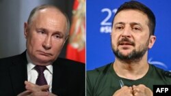 Пропозиції України передбачають пряму зустріч лідерів двох країн Володимира Зеленського (праворуч) і Володимира Путіна для узгодження «ключових аспектів остаточного мирного врегулювання»