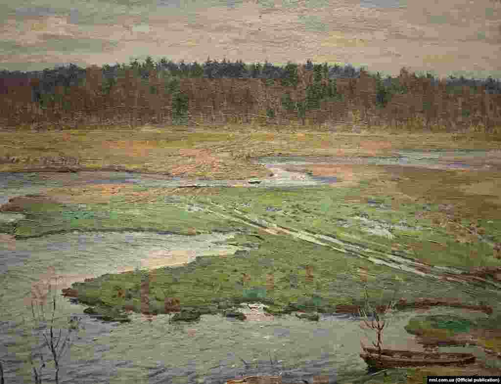 &laquo;Сірий день&raquo;, Ірпінь, 1947 рік. Відтворити воду, за оцінками мистецтвознавців, Миколі Глущекові вдавалося неперевершено