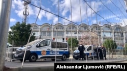 Policijsko obezbjeđenje uoči fudbalske utakmice Crna Gora i Srbija u Podgorici, 27. mart