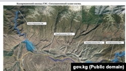 “Казарман ГЭСтер каскадынын курулушу” долбоорунун план-схемасы. Өкмөт тараткан сүрөт.