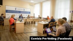 Comisia Pre-Vetting audiază un candidat la funcția de membru al Consiliul Superior al Magistraturii, iulie 2023.