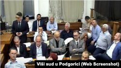 Optuženi i njihovi branioci tokom završnih riječi na ponovljenom suđenju za "državni udar" u Višem sudu u Podgorici 20. juna