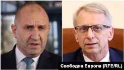 Румен Радев и Николай Денков. Колаж