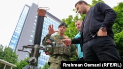 Prezentacija opreme i vozila Kosovskih snaga bezbjednosti na Trgu Skenderbeg, 21. maj 2023.