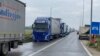 Serbia - Protest of truck drivers at the border with Hungary