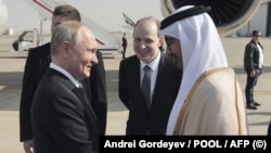 Ruski predsednik Vladimir Putin i šeik Abdulah bin Zajed Al Nahjan, u Abu Daiju, 6. 12. 2023. 