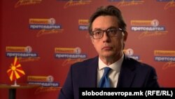 Stevo Pendarovski, kandidat për president të Maqedonisë së Veriut që mbështetet nga Lidhja Social-Demokrate.