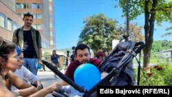 Roditelji djece oboljele od cistične fibroze ponovo na protestima u Sarajevu, 28. juli 2023.