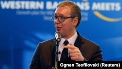 Aleksandar Vučić na samitu država Zapadnog Balkana u Skoplju, 22. januar 2024.