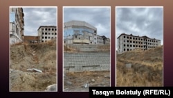 Өскемендеги курулуп бүтпөй калган мектептин азыркы көрүнүшү.