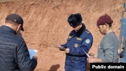 Жалал-Абадда жер көчкү коркунучу бар жерде жашагандарга эскертүү берилди. 12-февраль, 2024-жыл. (ӨКМдин сүрөтү)
