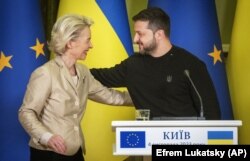 Президент України Володимир Зеленський і голова Єврокомісії Урсула фон дер Ляєн. Київ, 4 листопада 2023 року
