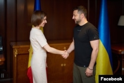 Молдованын президенти Майя Санду менен Украинанын президенти Владимир Зеленский. 22.3.2023.