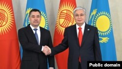 Садыр Жапаров жана Касым-Жомарт Токаев. Астана. 19-апрель, 2024-жыл.