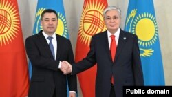 Садыр Жапаров жана Касым-Жомарт Токаев. Астана. 19-апрель, 2024-жыл.