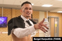 Ruski hip-hop muzičar Morgenštern na svečanosti nagrada 2021 Muz-TV u moskovskoj Megasport areni.