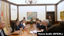 Dačić i Vučić na sastanku sa šefom izraelske diplomatije Elijem Koenom u Beogradu