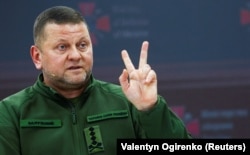 Головнокомандувач Збройних сил України Валерій Залужний під час пресконференції. Київ, 26 грудня 2023 року