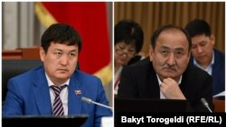 Депутат Жусупбек Коргонбай уулу и министр здравоохранения Алымкадыр Бейшеналиев.