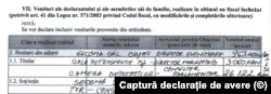 În prima declarație de avere depusă de Otilia Romașcanu apare funcția de consilier parlamentar.