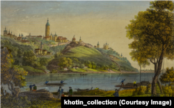 Києво-Печерська лавра. Німецька гравюра приблизно 1845 року