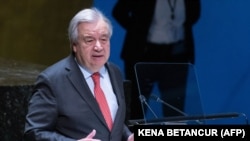 Generalni sekretar UN Antonio Gutereš govori na Generalnoj skupštini UN, 7. februar 2024.