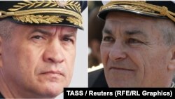 Serghei Kobilașh, comandant al unei unități a forțelor armate ruse, (stânga) și Viktor Sokolov, comandantul Flotei ruse a Mării Negre.