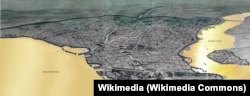 Константинополь у візантійську добу з висоти пташиного польоту (сучасна реконструкція)