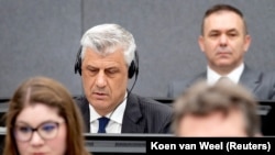 Hašim Tači u sudnici prvog dana suđenja, 3. aprila