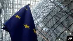 Evropska zastava unutar zgrade Evropskog vijeća u Briselu, 17. juni 2024. ilustrativna fotografija