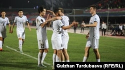 Кыргызстандын футбол боюнча улуттук курама комнадасы.Д.Өмүрзаков атындагы борбордук стадиону. 26-март, 2024-ж. Бишкек. 