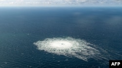 Витік газу над місцем підриву газопроводу в Балтійському морі, вересень 2022 року