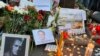 Belgrade, Serbia--Citizens pay their respects to Russian opposition leader Aleksei Navalny, February 16 2024