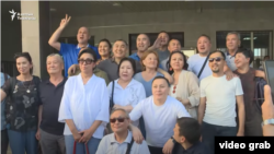 Кемпир-Абад иши боюнча акталгандар жана алардын адвокаттары. 14-июнь, 2024-жыл.