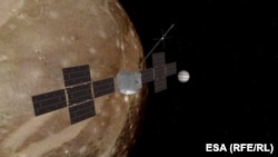 Сондата, както би трябвало да изглежда по време на мисията си край луните на Юпитер.