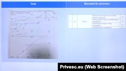 Exemplu de examen care ar fi fost fraudat, prezentat de Ministerul Educației într-o conferință de presă.