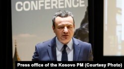 Aljbin Kurti u obraćanju na Konferenciji o odbrani u Londonu, 23. maja 2024.