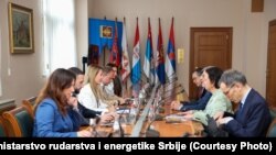 Ministarka energetike Srbije Dubravka Đedović Handanović na sastanku sa francuskom državnom energetskom kompanijom EDF o nastavku saradnje u oblasti nuklearne energije u Beogradu, 17. juna 2024. 
