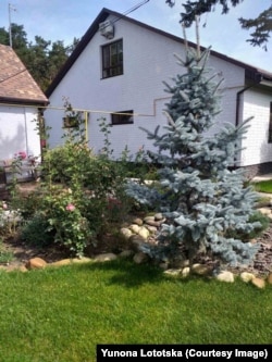 Подвір’я біля дому сім’ї біженки Лотоцької у Горенці до повномасштабної війни