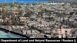 Pogled na grad Lahaina nakon rozornog požara, otok Maui, Havaji, 11. august