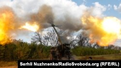 Ukrajinski vojnici pucaju iz samohodne haubice 2C22 "Bohdan" na ruske trupe na istoku zemlje, septembar 2023.