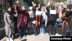 Кабулдагы аялдардын акциясы. 7-март, 2023-жыл.
