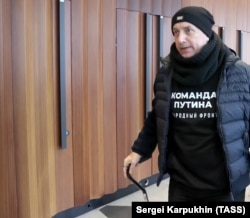 Російський письменник і пропагандист Захар Прилєпін (справжнє імʼя Євген Прилєпін) під час зборів групи виборців з висуненням Володимира Путіна кандидатом в президенти РФ. Москва, 16 грудня 2023 року