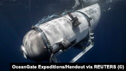 Снимка на изследователската подводница Титан, собственост на компанията OceanGate Expeditions.