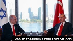 دیدار اردوغان (راست) با بنیامین نتانیاهو در نیویورک