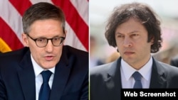 Дерек Шолле (ліворуч) заявив, що висловив занепокоєння траєкторією Грузії в розмові з Іраклієм Кобахідзе